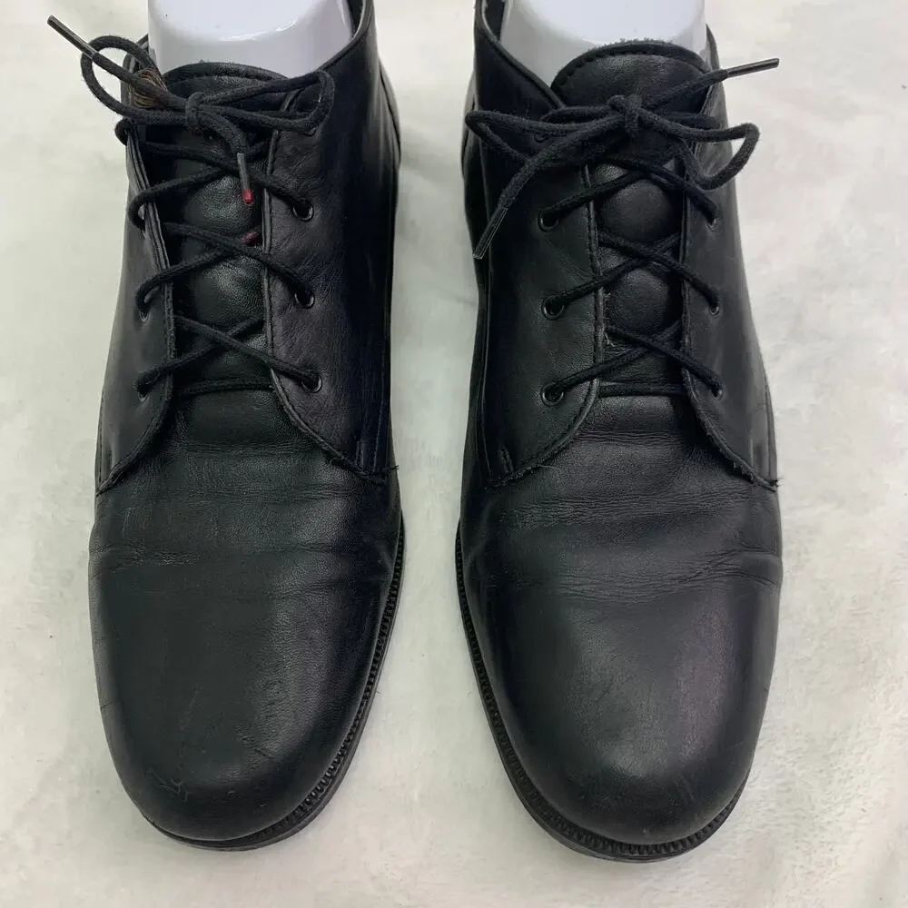 Easy Spirit Mens 9.5 Chukka Style Lace Up Oxford Dress Shoes Black Leather
